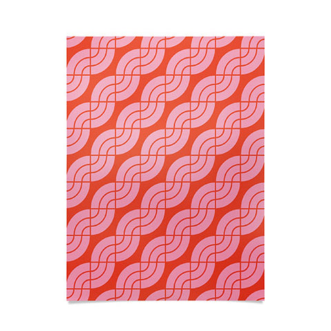Camilla Foss Twisted Pattern Pink Orange Poster
