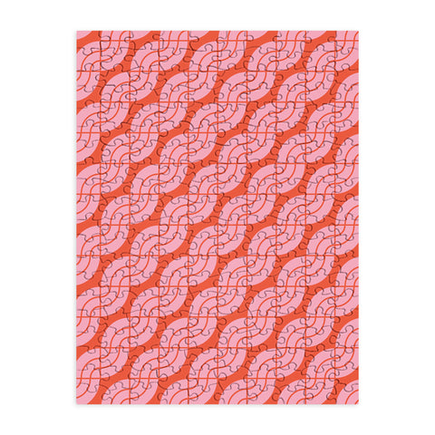 Camilla Foss Twisted Pattern Pink Orange Puzzle