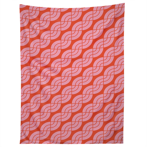 Camilla Foss Twisted Pattern Pink Orange Tapestry