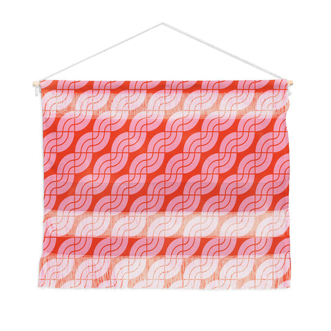 Camilla Foss Twisted Pattern Pink Orange Wall Hanging Landscape