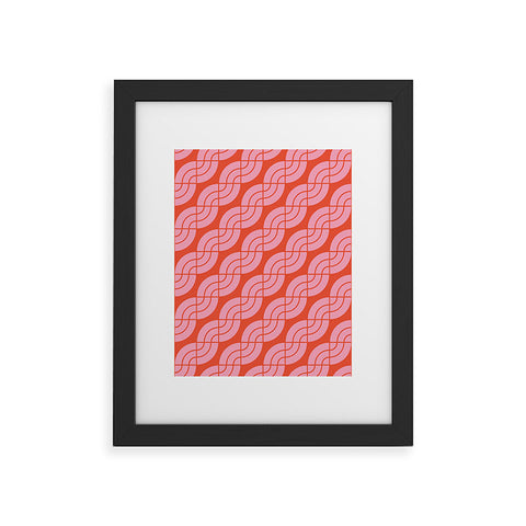 Camilla Foss Twisted Pattern Pink Orange Framed Art Print