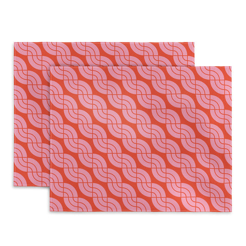Camilla Foss Twisted Pattern Pink Orange Placemat