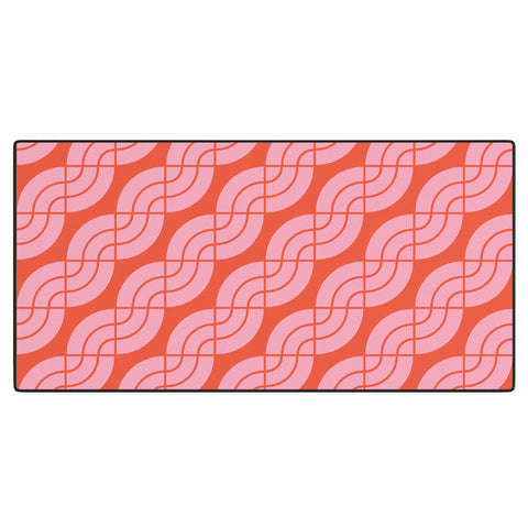 Camilla Foss Twisted Pattern Pink Orange Desk Mat