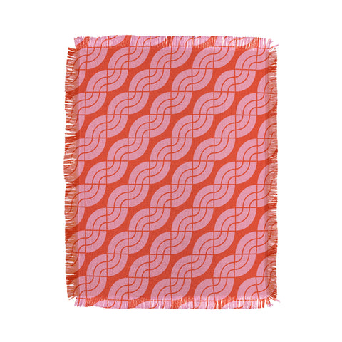 Camilla Foss Twisted Pattern Pink Orange Throw Blanket