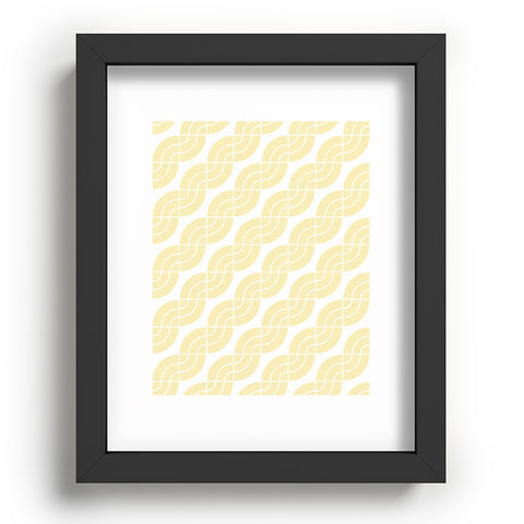 Camilla Foss Twisted Pattern Yellow White Recessed Framing Rectangle