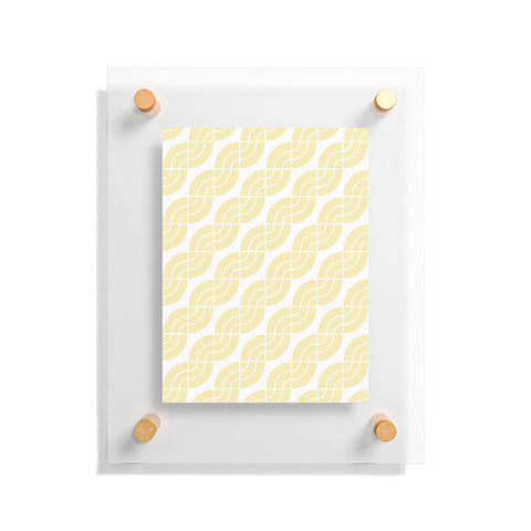 Camilla Foss Twisted Pattern Yellow White Floating Acrylic Print