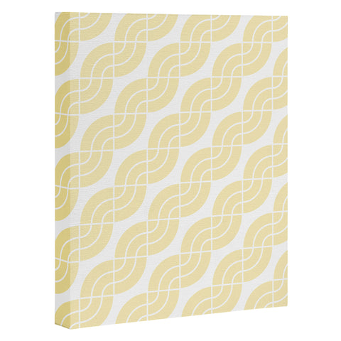Camilla Foss Twisted Pattern Yellow White Art Canvas