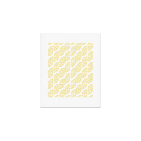 Camilla Foss Twisted Pattern Yellow White Art Print