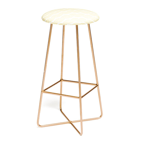 Camilla Foss Twisted Pattern Yellow White Bar Stool