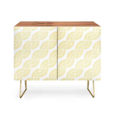 Camilla Foss Twisted Pattern Yellow White Credenza