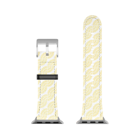 Camilla Foss Twisted Pattern Yellow White Apple Watch Band