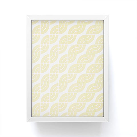 Camilla Foss Twisted Pattern Yellow White Framed Mini Art Print