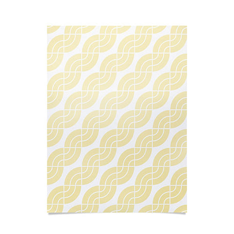 Camilla Foss Twisted Pattern Yellow White Poster