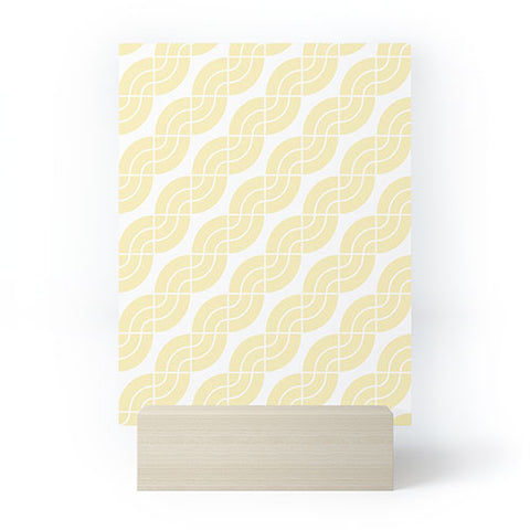 Camilla Foss Twisted Pattern Yellow White Mini Art Print