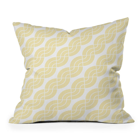 Camilla Foss Twisted Pattern Yellow White Throw Pillow