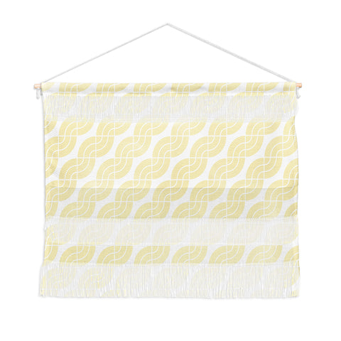 Camilla Foss Twisted Pattern Yellow White Wall Hanging Landscape