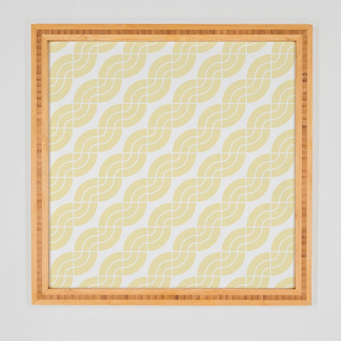 Camilla Foss Twisted Pattern Yellow White Framed Wall Art