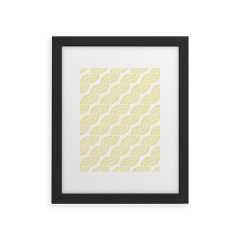 Camilla Foss Twisted Pattern Yellow White Framed Art Print