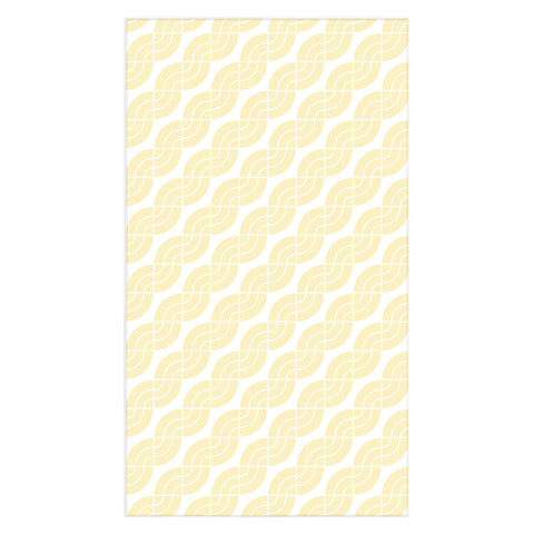 Camilla Foss Twisted Pattern Yellow White Tablecloth