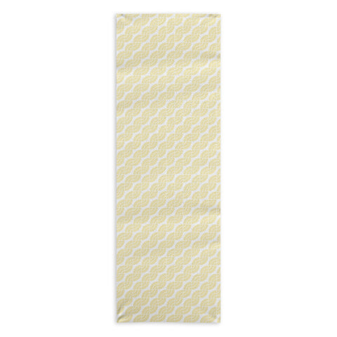 Camilla Foss Twisted Pattern Yellow White Yoga Towel