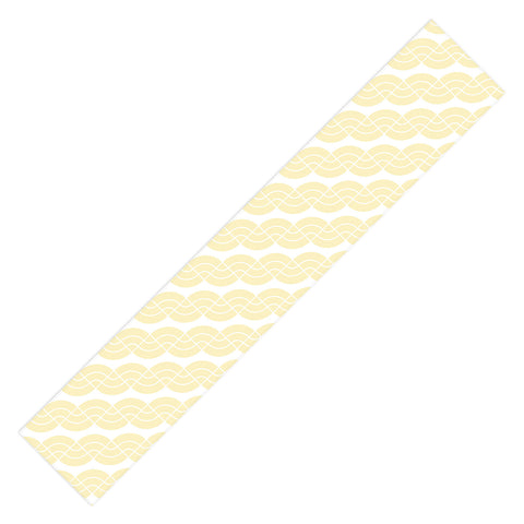 Camilla Foss Twisted Pattern Yellow White Table Runner