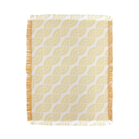 Camilla Foss Twisted Pattern Yellow White Throw Blanket