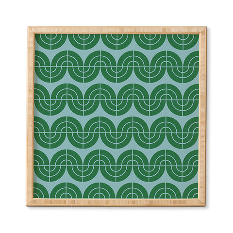 Camilla Foss Wavy Pattern Green and Blue Framed Wall Art