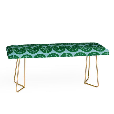 Camilla Foss Wavy Pattern Green and Blue Bench