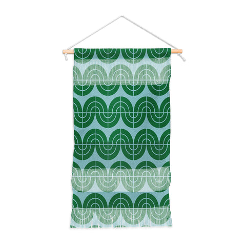 Camilla Foss Wavy Pattern Green and Blue Wall Hanging Portrait