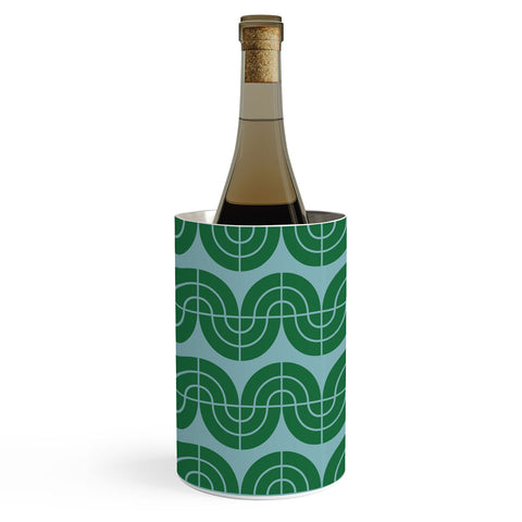 Camilla Foss Wavy Pattern Green and Blue Wine Chiller