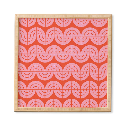 Camilla Foss Wavy Pattern Pink and Orange Framed Wall Art