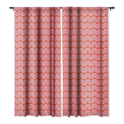 Camilla Foss Wavy Pattern Pink and Orange Blackout Window Curtain