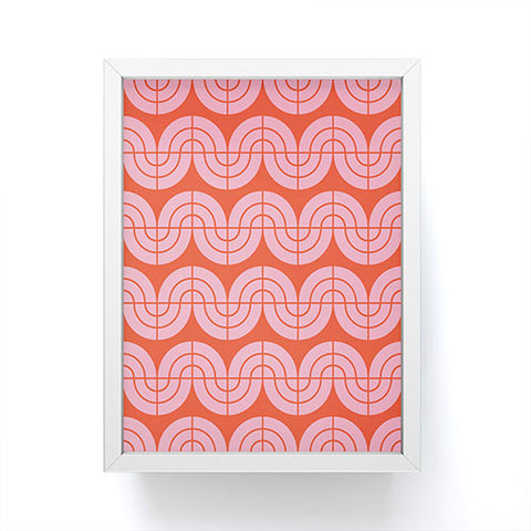 Camilla Foss Wavy Pattern Pink and Orange Framed Mini Art Print