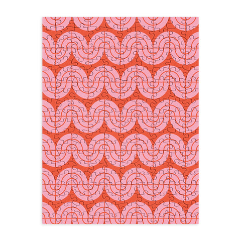 Camilla Foss Wavy Pattern Pink and Orange Puzzle