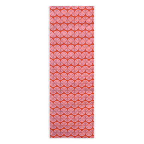 Camilla Foss Wavy Pattern Pink and Orange Yoga Towel