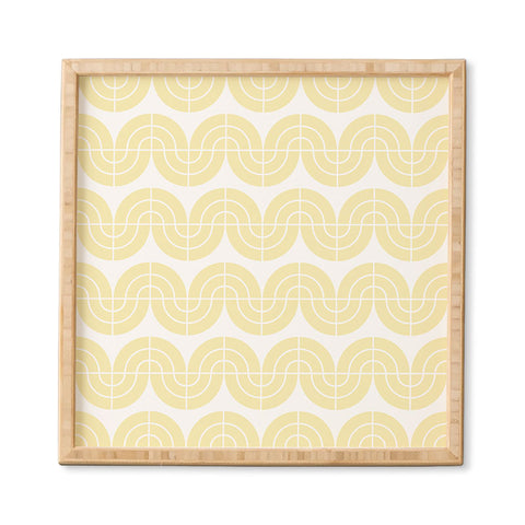 Camilla Foss Wavy Pattern Yellow and White Framed Wall Art