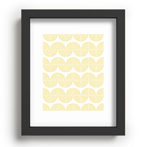 Camilla Foss Wavy Pattern Yellow and White Recessed Framing Rectangle