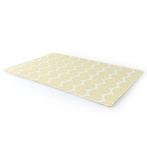 Camilla Foss Wavy Pattern Yellow and White Area Rug