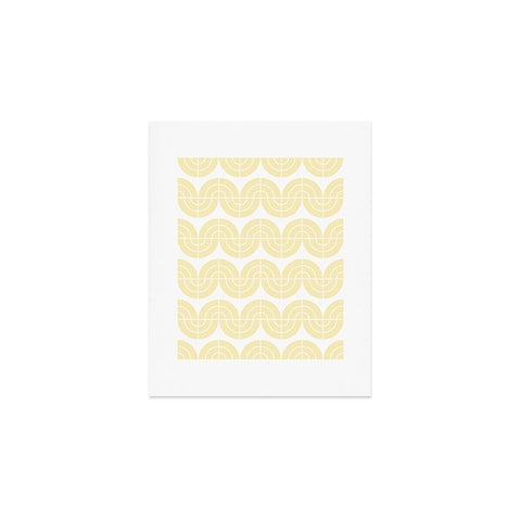 Camilla Foss Wavy Pattern Yellow and White Art Print