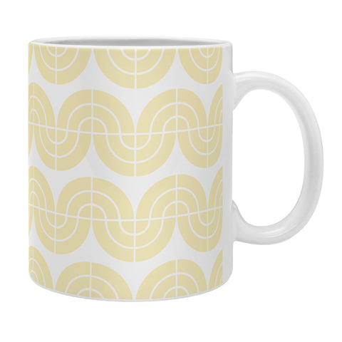 Camilla Foss Wavy Pattern Yellow and White Coffee Mug