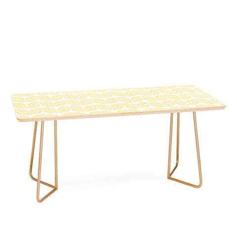 Camilla Foss Wavy Pattern Yellow and White Coffee Table