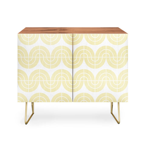 Camilla Foss Wavy Pattern Yellow and White Credenza