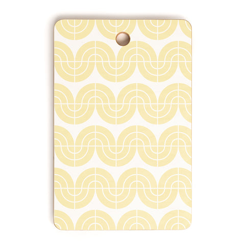 Camilla Foss Wavy Pattern Yellow and White Cutting Board Rectangle