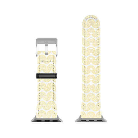 Camilla Foss Wavy Pattern Yellow and White Apple Watch Band