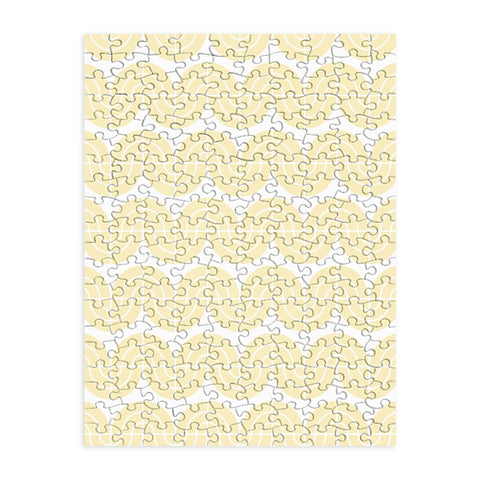 Camilla Foss Wavy Pattern Yellow and White Puzzle
