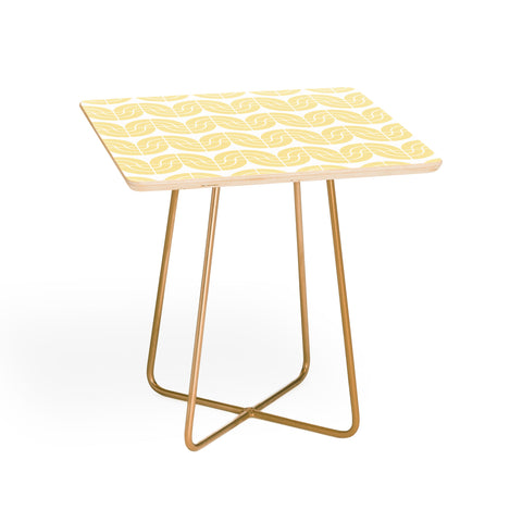 Camilla Foss Wavy Pattern Yellow and White Side Table