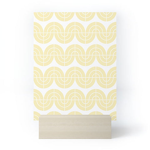 Camilla Foss Wavy Pattern Yellow and White Mini Art Print
