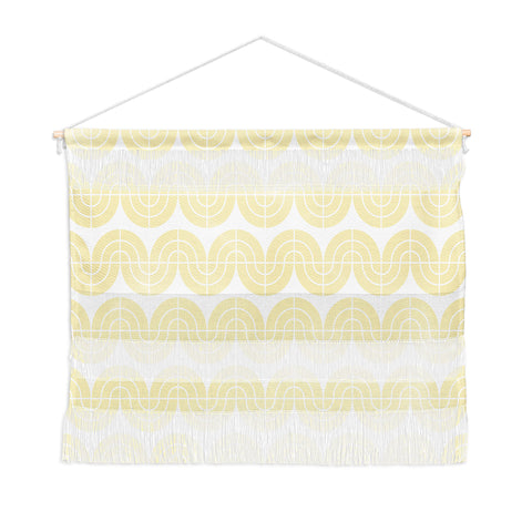 Camilla Foss Wavy Pattern Yellow and White Wall Hanging Landscape