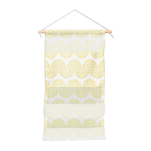 Camilla Foss Wavy Pattern Yellow and White Wall Hanging Portrait
