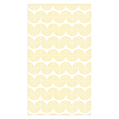 Camilla Foss Wavy Pattern Yellow and White Tablecloth